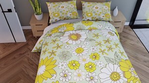 Vintage Floral Bedding Set for Boys Girls,Boho Spring Fresh Flowers All Season Cozy Comforter Set Home Decor,Trippy Hippie Groovy Botanical Duvet Set for Chic Birthday Gift, Full Size