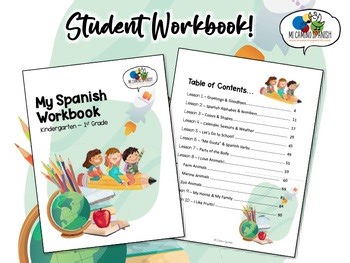 My Spanish Workbook (Student Guide K-2nd Grades ~ 94 pages!)