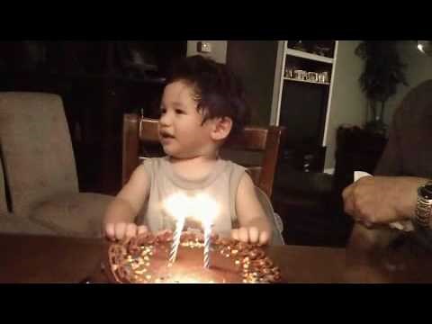 Baby boy touches fire