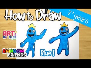 How to draw rainbow friends BLUE | step by step | Art and doodles for kids