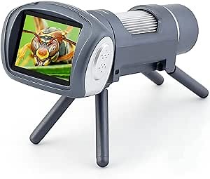 Andonstar AD012 Handheld Digital Microscope with 2” LCD Screen, Handheld Pocket Mini Microscope for Kids Adults, USB Coins Electronic Magnifier Camera with 8 LED Lights (Grey)