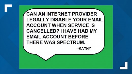 Can your internet provider disable your email account if you cancel service?