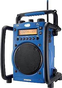 Sangean U3 Jobsite Radio AM/FM, Ultra Rugged and Water Resistant, Blue/Black