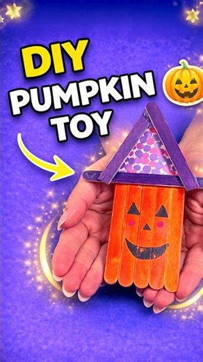 DIY Popsicle Stick Pumpkin Monster 🎃 Easy Craft for Kids #diy #craft #craftyfun #kids
