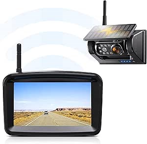 Amazon.com: Magnetic Solar Wireless Backup Camera, 5" HD Monitor, 2-Min Installation True Wireless No Drilling, Rechargeable Waterproof Rearview Camera IR Night Vision, for RV Pickup Trailer (CTYC5) : Electronics