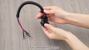 Replacement Socket Outlet with Waterproof Cap Fits John Deere Tractor 8570 8760 8770 8870 8960 8970 Models, Replace RE48525 A-RE48525