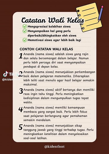 Catatan Wali Kelas yang Inspiratif dan Mendidik