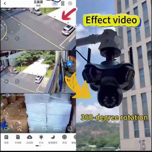 25MP Wifi Panoramic Security Camera Outdoor 5 Lens 5 Screens Auto Tracking Wireless PTZ CCTV Video Surveillance IP Camera