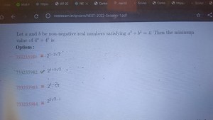Let a and b be non-negative real numbers satisfying a²   b² = 4... | Filo