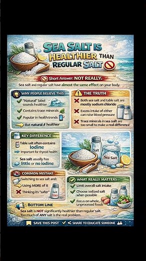 SEA SALT Vs. TABLE SALT. #healthylifestyle #healthtip