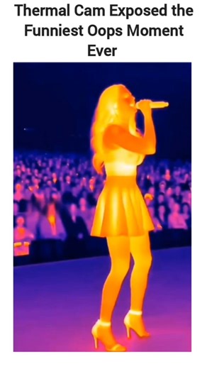 memelogist | The instagram reel thermal imaging video of a female performer on stage, capturing orange heat plumes from her lower body that resemble... | Instagram