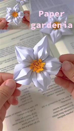 Paper gardenia 🌸 #papercraft #paperflower #handwork #handmade #diy #origami #fyp