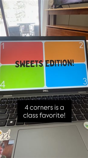 Today in K on Instagram: "My kids love playing 4 corners during morning meeting! It’s simple! Label the 4 corners in your room, give them four options on a slide, and have them move to their preferred item! We love to add some music for extra fun #kindergarten #teachersofinstagram #iteachk #teacherspayteachers"
