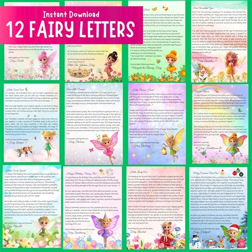 12 Fairy Letters Bundle, Magical Printable Fairy Mail Set for Kids | Empowering Fairy Messages, Instant Downloadable PDF - Etsy UK