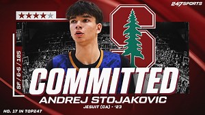 Andrej Stojakovic, son of Peja and the No. 17 prospect in 2023, picks Stanford