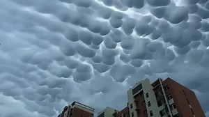 Rare mammatus clouds shaped like cotton balls form in China