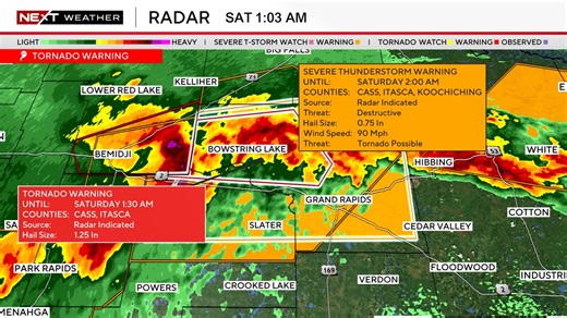 10K views · 14 reactions | ⚠️ NEXT Weather Alert: Severe T-Storm Warning for Itasca, Cass, Koochiching county until 6/21 2:00AM. Destructive baseball-size hail (or larger) and 80+ mph wind gusts are possible. This is a dangerous situation! Take shelter NOW in an interior room on the lowest floor of a sturdy building, and stay away from windows until the storm passes. More: wcco.com/weather | WCCO & CBS News Minnesota | Facebook