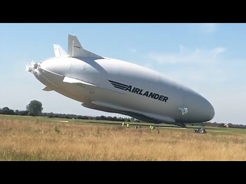 Airlander 10 crash (close-up & slow motion)