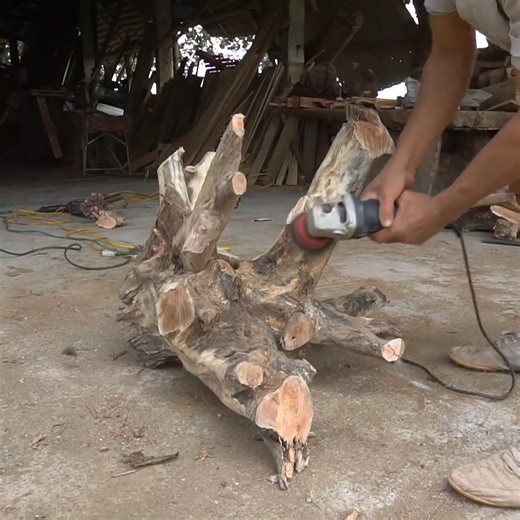 877K views · 10K reactions | Stump Transformation Crafting a Table & Chairs Set from Reclaimed Wood | DIY & Crafts | Facebook