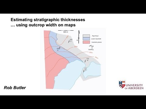 Estimating stratigraphic thicknesses - using outcrop width on maps