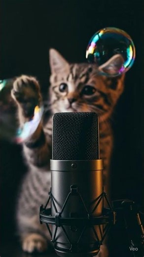 Cat Playing with Bubbles | Soft Popping ASMR 🫧 #cat #shorts #asme #ai #bubble #bubbles #kitten