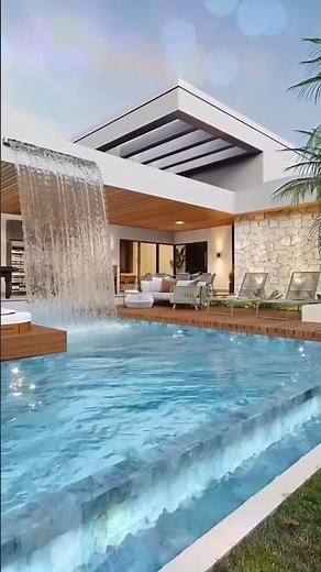 Modern Home with Relaxing Pool & Stunning Waterfall Feature