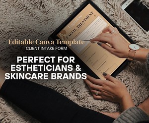 Esthetician Client Intake Form Canva Template | Editable Consent Forms for Facials & Skincare - Etsy