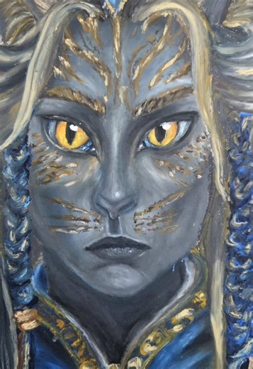 🦁Lyrans are said to originate from the Lyra star system, one of the oldest stellar regions associated with humanoid consciousness. ✨They are often described as tall, feline or human-like beings, carrying strong warrior yet heart-centered energy. 🐈‍⬛Lyrans are known for embodying courage, sovereignty, freedom, and the raw creative force of Source. Many believe they played a key role in seeding consciousness across the galaxy and influencing early human DNA. 🎨This painting was created from an a