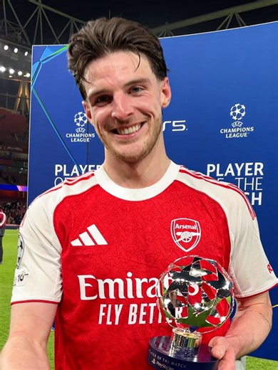 Declan Rice collecting Player of the Match awards for fun 🔥 ↳ UEFA Champions League. Live & Exclusive on Stan Sport. #StanSportAU #UCL #Arsenal