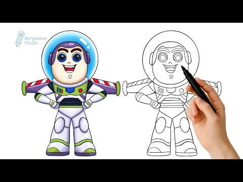 CARA MENGGAMBAR BUZZ LIGHTYEAR | TOY STORY