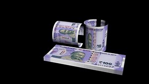 woman's hands counting Indian currency notes  Indian cash money of 500, 200 and 100 rupees