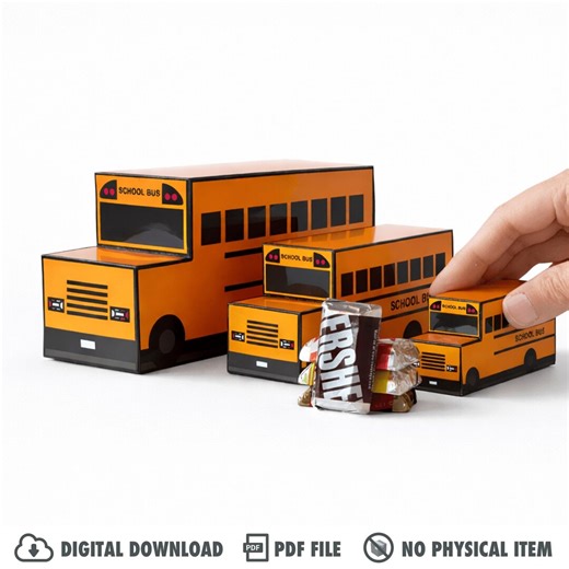 School Bus Favor Box Template | Printable Party Candy Holder (Digital Download)