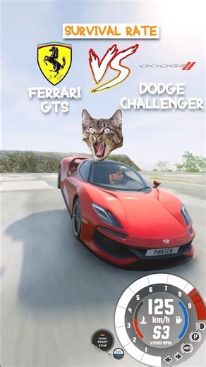 Ferrari GTS vs Dodge Challenger / Chance of survival #beamng #beamngdrive #game #gaming #car #cars