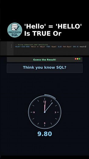 Hello HELLO Is TRUE Or FALSE?! #SQL