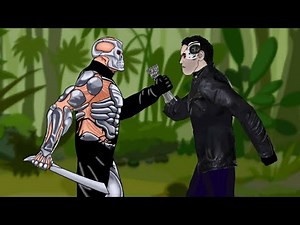Uber Jason vs terminator( t-800) drawing cartoon 2