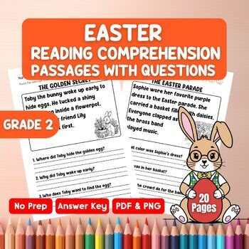 2nd Grade Easter Reading Comprehension Passages with Questions | Spring Literacy