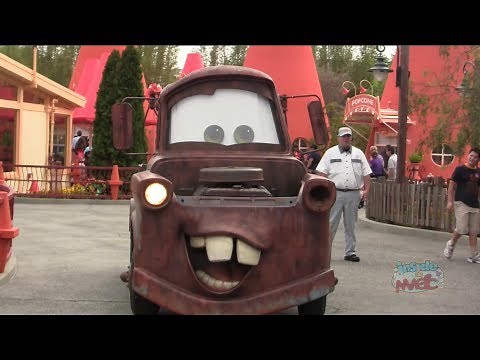 Talking Mater meet-and-greet in Cars Land at Disney California Adventure