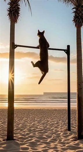 Cat Does Sit-Ups, Then a MUSCLE-UP?! 🐱😳| AI generated