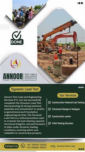 Dynamic Load Test Successfully Completed by Annoor Test Labs and Engineering Services Pvt. Ltd.