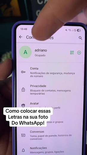 Como colocar letras na foto de perfil do WhatsApp