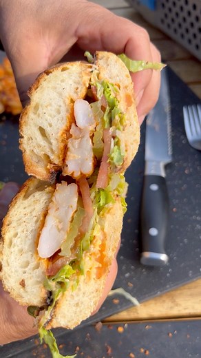 Grilled shrimp poboy | Miguels cookingwithfire