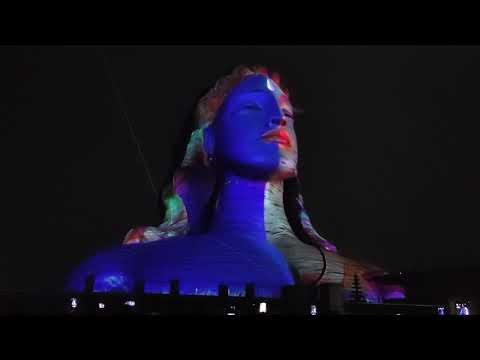Isha 3D laser lighting show Mahashivratri 2026