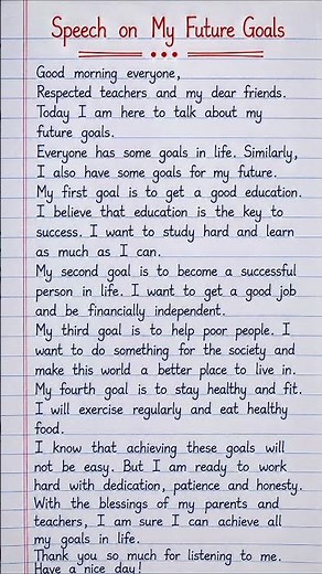 Speech on My Future Goals | Easy English Speech