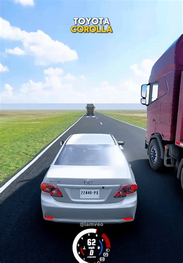 Which Car Overtake The Truck Safely? #beamngdrive #car #volkswagengolf #toyotacorolla #suzukiswift @VEO🏅