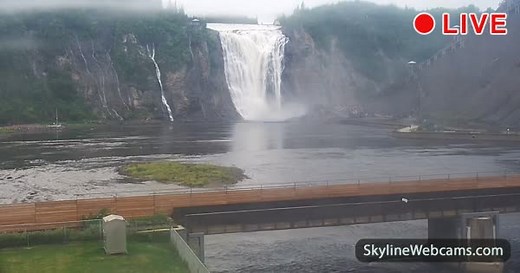 【LIVE】 Webcam en direct Parc de la Chute Montmorency - Québec | SkylineWebcams