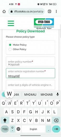 How to download Iffko tokio Policy copy..?