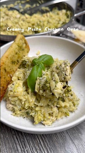 Creamy Pesto Chicken Orzo🍴