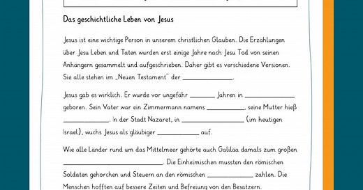 Jesus Christus – Arbeitsblätter Religion Grundschule