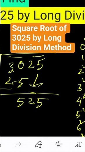 Square Root of 3025 by Long Division Method #learnmath #mathstricks