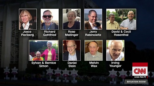 "Family and friends are sharing memories of the victims massacred in the deadliest anti-Semitic attack ever in the United States." Wolf Blitzer offers a glimpse into the lives of the "eleven people gunned down as they worshipped at the Tree of Life Synagogue in Pittsburgh." https://cnn.it/2SwCQBE | CNN Replay